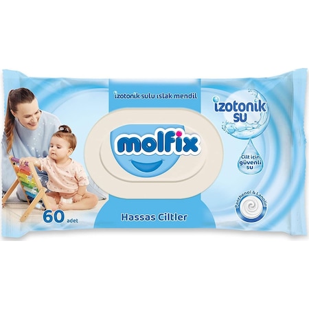 Molfix İzotonik Sulu Islak Mendil Hassas Ciltler 12 x 60'lı 720 Yaprak