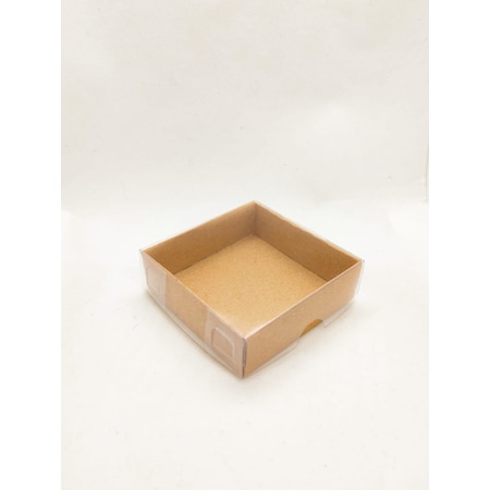 200 Adet 8x8x3 Cm Asetat Kapaklı Kraft Kutu