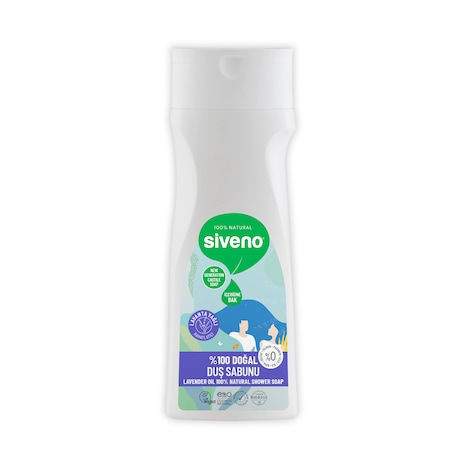 Siveno %100 Doğal Duş Sabunu Lavanta Kokulu Rahatlatıcı Duş Jeli 6 Değerli Bitki Vegan 300 ML
