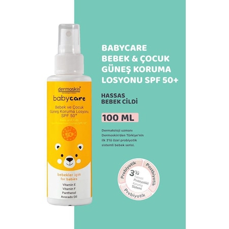 Dermoskin Babycare SPF50 Bebek ve Çocuk Güneş Koruma Losyonu 100 ML