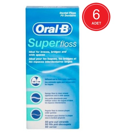 Oral-B Super Floss Diş İpi 50'li x 6 Paket