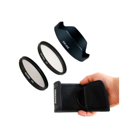 Raypro UV + Polarize Filtre 55 MM + EW-60E Parasoley + Filtre Çantası