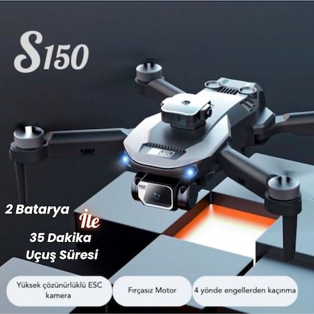 Piha S150 Drone Fırçasız Motor 2Batarya ile 35 Dakika Uçuş Süresi 1080 P HD Hareketli Kamera Engelden Kaçınma Modu