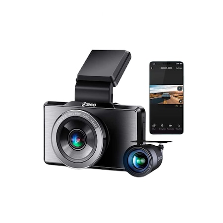 G500H ÖN 2K QHD - Arka 1080P FHD 160° Geniş Açı Lens Gece Görüşü Dahili Gps Modülü Akıllı Araç Içi Kamera