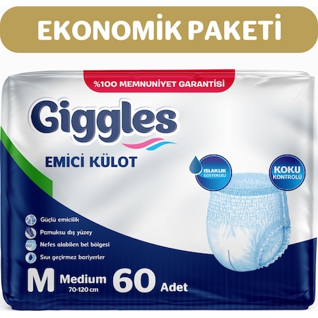 Giggles Yetişkin Emici Külot Hasta Bezi M 2 x 30'lu