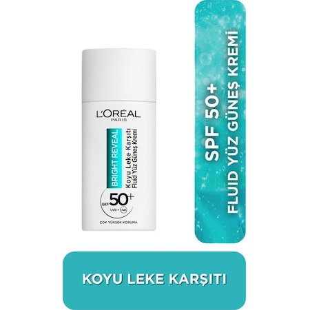 L'Oréal Paris Bright Reveal Koyu Leke Karşıtı Fluid Günlük Yüz Güneş Kremi SPF50+ 50 ML