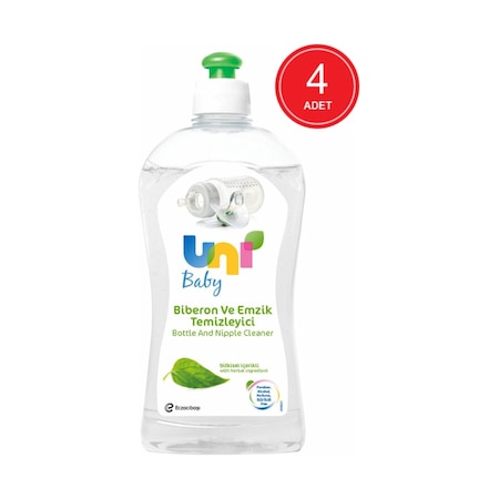 Uni Baby Parfümsüz Biberon ve Emzik Temizleyici 4 x 500 ML