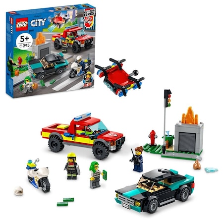 LEGO City 60319 İtfaiye Kurtarma Operasyonu ve Polis Takibi 60319 295 Parça