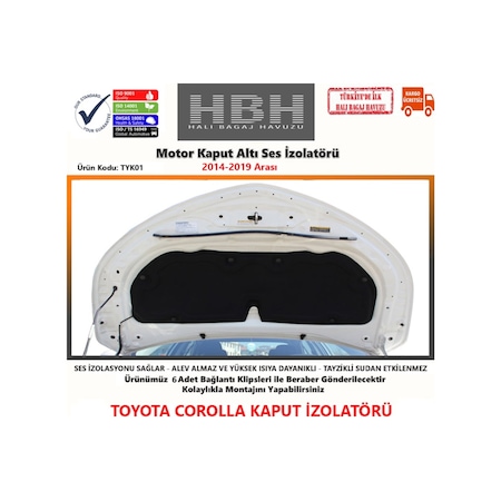 Toyota Corolla Uyumlu Kaput Izolatörü (2014-2019 Arasi) 181338072