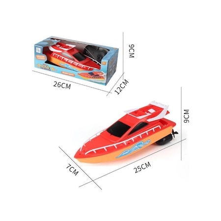 Cbtx Uzaktan Kumandalı Çocuk Rc Sürat Teknesi 7 9 25 CM 001 Kırmızı