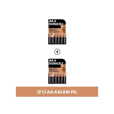 Alkalin AA Kalem Pil 1.5V LR03/MN2400 6'lı Paket x2