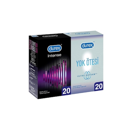 Durex Intense Prezervatif 20'li + Yok Ötesi Ultra Kaygan Prezervatif 20’li