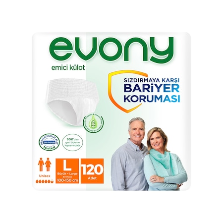 Evony Emici Külot Hasta Bezi Büyük Boy L 120 Adet