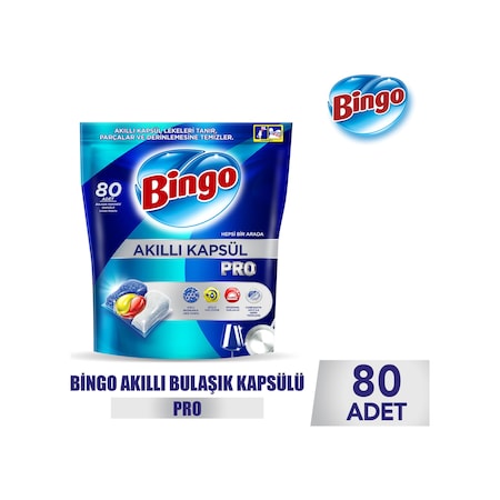 Bingo Akıllı Kapsül Pro Bulaşık Makinesi Deterjanı 80 Tablet