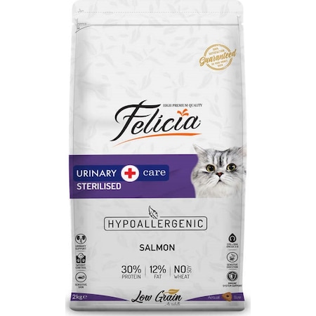 Felicia Light Sterilised Düşük Tahıllı Somonlu Kısırlaştırılmış Yetişkin Kedi Maması 2 KG