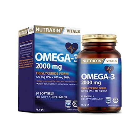 Nutraxin Omega 3 Balık Yağı Omega 3 2000 Mg 60 Softgel Kapsül