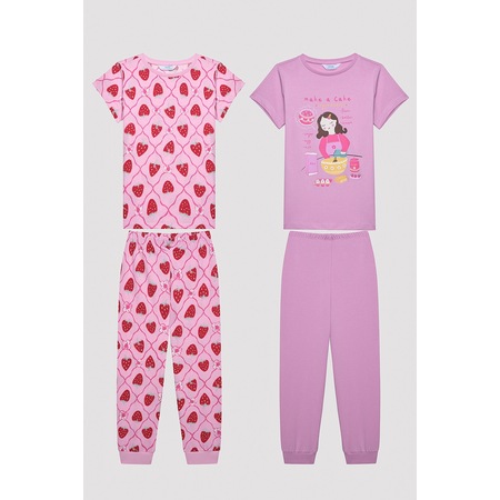 Penti Kız Çocuk Cake Recipe Çok Renkli 2li Pijama Takımı