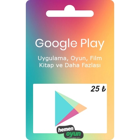 Hemenoyun Google Play 25 Tl Hediye Kartı Bakiye Kodu