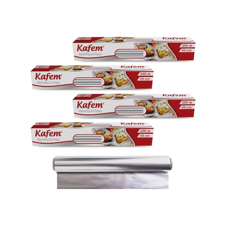 Kafem Aluminyum Folyo 45 CM x 100 M 10mic 4 Paket