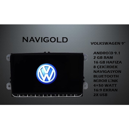 Navigold Volkswagen Caddy 9 İnç Android 2 Gb Ram Multimedia
