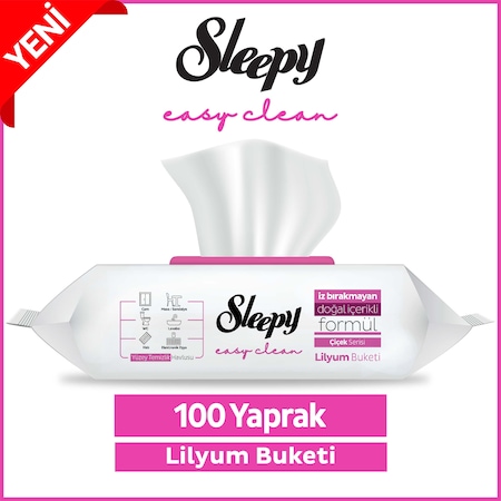 Sleepy Easy Clean Lilyum Buketi Yüzey Temizlik Havlusu 100 Yaprak