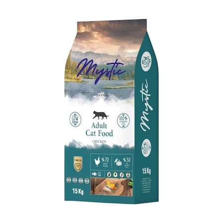 Mystic Tavuklu Az Tahıllı Yetişkin Kedi Maması 15 KG