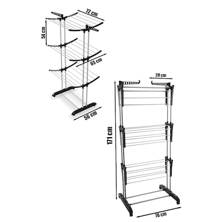 Doğrular Flyby 3 Katlı Katlanabilir Alüminyum Çamaşır Kurutmalık