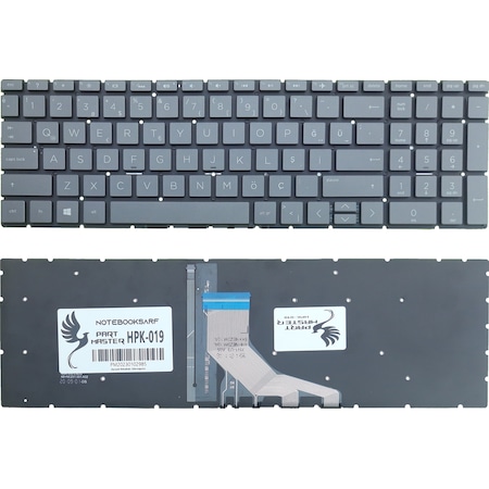 HP Uyumlu Pavilion 15-ec1006nt (1U6B2EA) Notebook Klavye Işıklı (Füme)