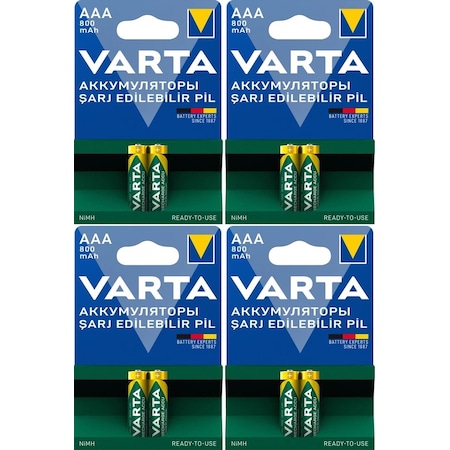 8 Adet Varta Ready To Use 800Mah Ni-Mh Aaa Şarjlı İnce Pil