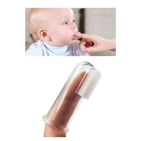 Bebek Damak Kaşıyıcı Fırça Bebek Diş Fırçası Silikon Parmak Fırça