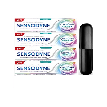 Sensodyne Çok Yönlü Koruma Diş Macunu 4 x 75 ML + Saklama Kabı