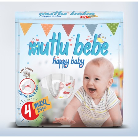 Mutlu Bebe Bebek Bezi 4 Numara Maxi 24 Adet
