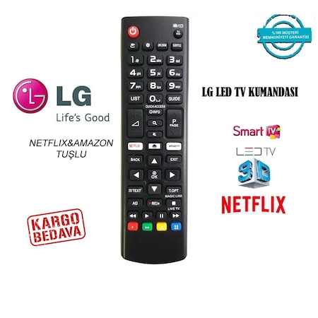 Lg Led Tv Kumandası Akb75095308 3D Smart Netflix Amazon Tuşlu