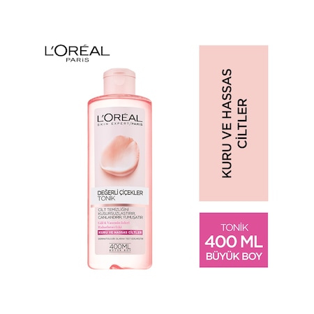 L'Oreal Paris Değerli Çiçekler Kuru ve Hassas Ciltler için Tonik 400 ML