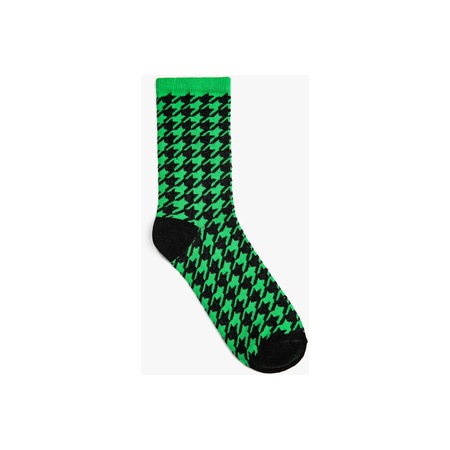 Koton Kazayağı Desenli Soket Çorap - Rachel Araz X Koton Yeşil 3wak80492aa 3WAK80492AA786