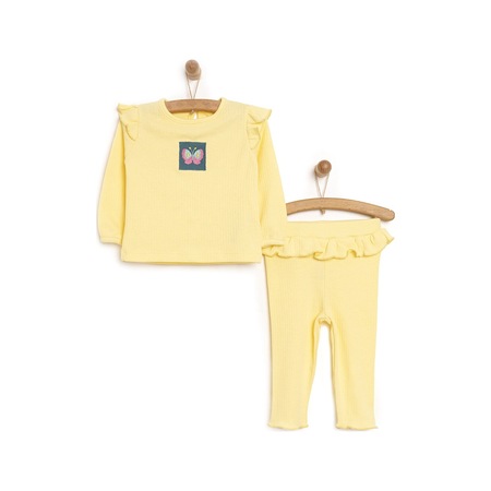 Hellobaby Basic Kaşkorse Bluz - Tayt Kız Bebek 24yhlbkbty002 Sari 24YHLBKBTY002_Sari