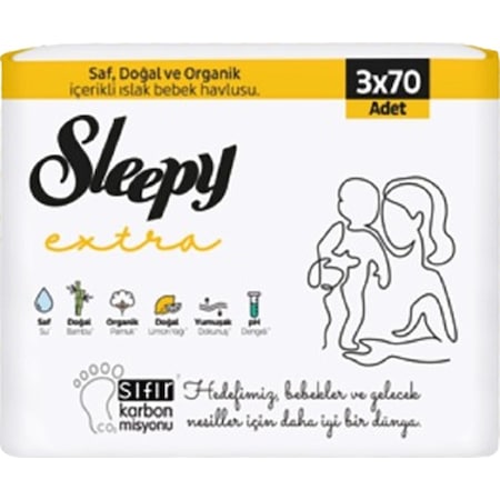 Sleepy Extra Islak Havlu 3 X 70'Li