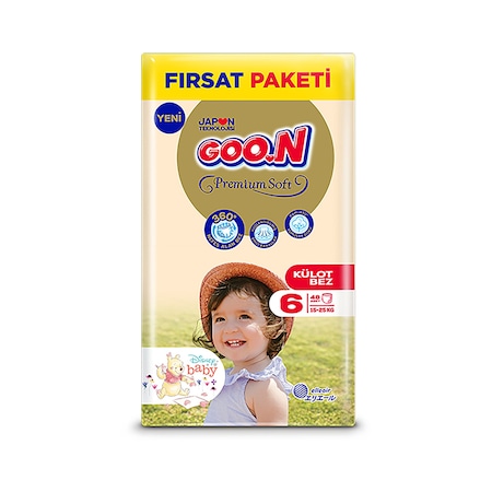 Goon Külot Bez Premium Soft 6 Beden 15-25 KG 48 Adet