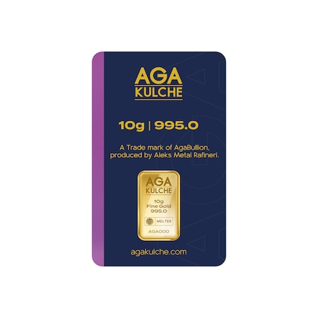 AgaKulche 10 Gram Altın (995) 24 Ayar Külçe Altın -Paketli