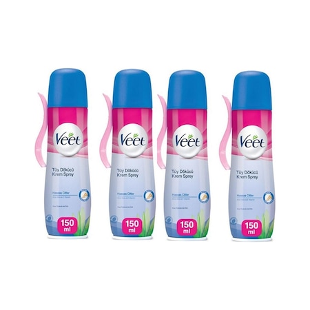 Veet Tüy Dökücü Sprey Krem Hassas Ciltler 150ML / 4 Adet