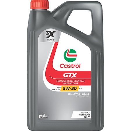 Castrol Gtx 5W-30 C4 Tam Sentetik Motor Yağı 5 L