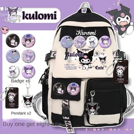 Dawson-sanrio Anime Kuromi Çocuklar İçin Sırt Çantaları Kawaii Toys Moch-siyah