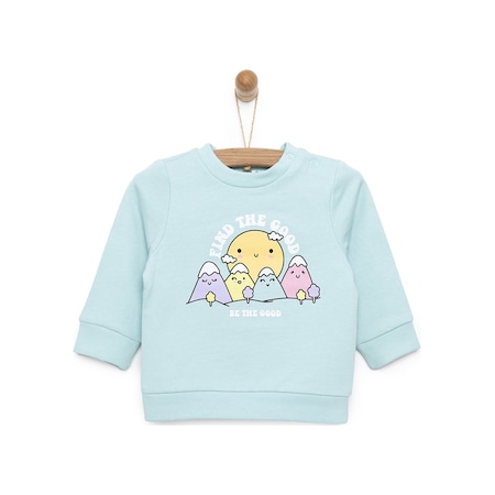 Hellobaby Basic Sweatshirt Kız Bebek 23khlbkswt033 Mint 23KHLBKSWT033_Mint