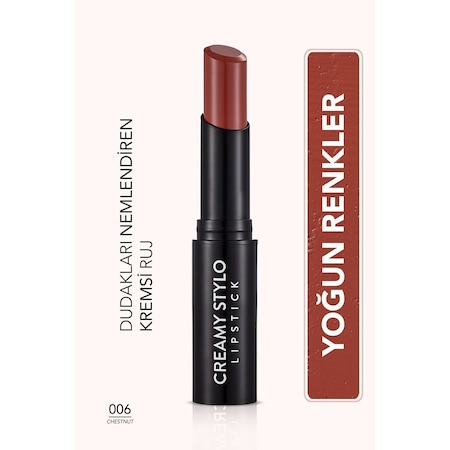 Flormar Yarı Parlak Stick Ruj- Creamy Stylo Lipstick -006 Chestnut- 8682536013666