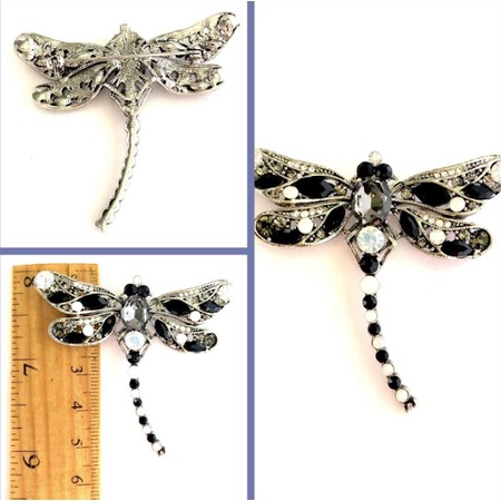 Omeniv Vintage Stil Viktoryen Yusufçuk Böcek Broş İğne Kristal