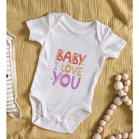 Bitmeyenkartus Bk Kids Baby I Love Tasarımlı Bebek Body Zıbın - Model 1