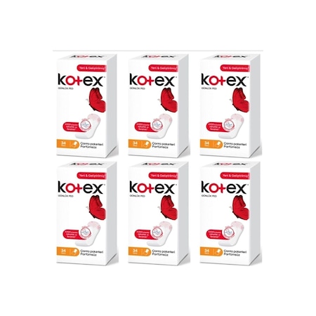 Kotex İnce Günlük Ped Parfümsüz 6 x 34'lü