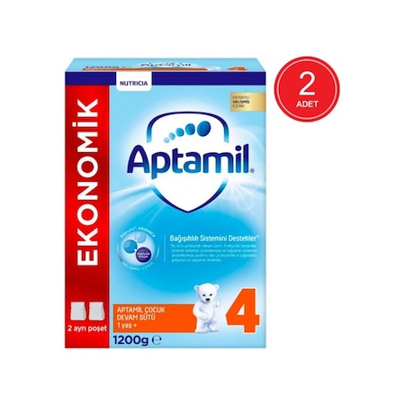 Aptamil 4 Ekonomik Paketli Çocuk Devam Sütü 1+ Yaş 2 X 1200 G