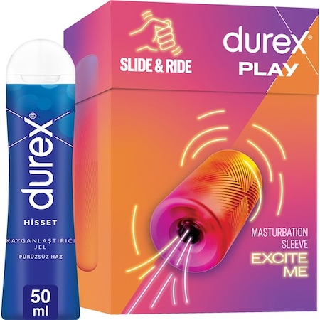 Durex Hisset Pürüzsüz Haz Kayganlaştırıcı Jel 50 ML + Durex Play Manuel Mastürbatör