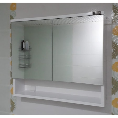 Çift Kapaklı Aynalı Lavabo Üstü Banyo-Wc Dolabı (Günlük Kargo)